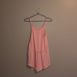 Pink tank top romper